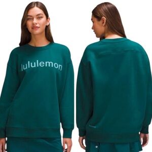 NWT LULULEMON Perfectly Oversized Fleece Storm Teal Crew Neck Sweatshirt Size 12